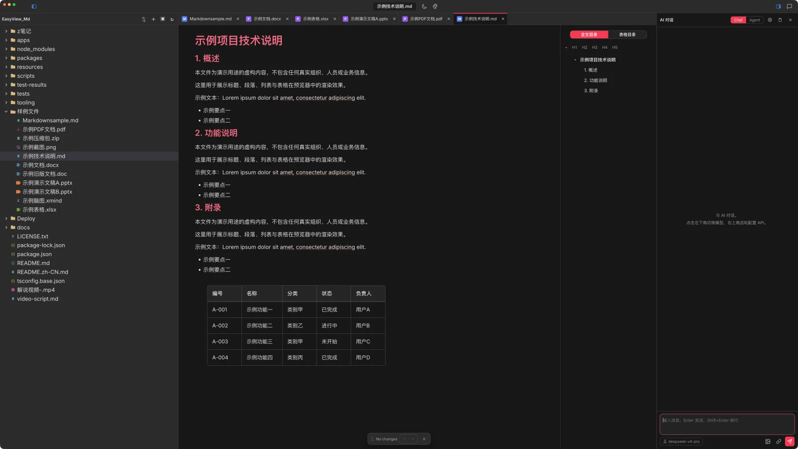 在文档旁打开 AI 对话